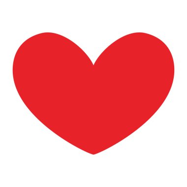 Katı kırmızı kalp vektörü