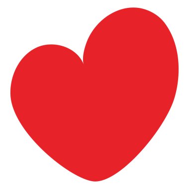 Katı kırmızı kalp çizim vektörü