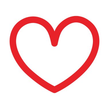 Minimalist ve elle çizilmiş kırmızı bir kalp.
