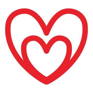 Katmanlı kırmızı kalp simgesi