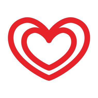 Çift katmanlı kırmızı kalp vektörü