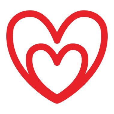 Katmanlı kırmızı kalp simgesi