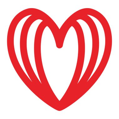 Katmanlı kalp kırmızı illüstrasyon vektörü