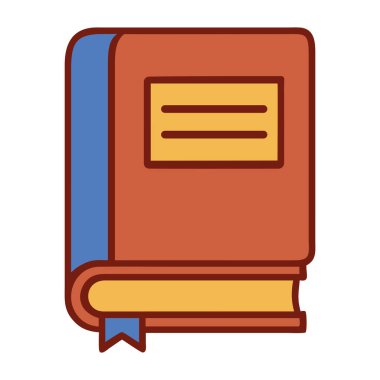 Kapağında izole vektör illüstrasyonunun etiketi olan ciltli kapak kitabı