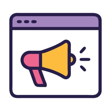 Dijital reklam platformu ve çevrimiçi pazarlama izole edilmiş vektör illüstrasyonu