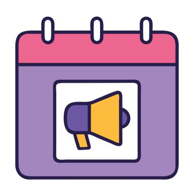 İçerik pazarlama takvimi ve zamanlama stratejisi izole edilmiş vektör illüstrasyonu