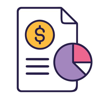 Ekonomik grafiklere sahip mali rapor izole edilmiş vektör illüstrasyonu