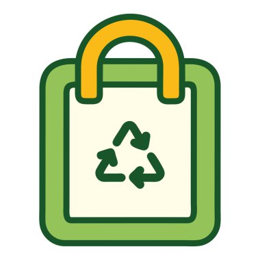 Çevre dostu alışveriş ve atık azaltma izole vektör illüstrasyonunu destekleyen yeniden kullanılabilir çanta sembolü