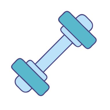 Dayanıklılık ve koşullandırma eğitimi için tek dambıl izole edilmiş vektör çizimi