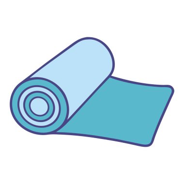 Esneklik ve denge eğitimi için yoga matı izole edilmiş vektör illüstrasyonu