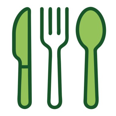 Sürdürülebilir çatal bıçak sembolü çevre dostu aletleri ve atık azaltma izole vektör illüstrasyonunu destekliyor