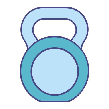 Dayanıklılık ve koşullandırma eğitimi için kettlebell izole vektör çizimi
