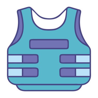 Direnç ve dayanıklılık eğitimi için ağırlıklı yelek izole edilmiş vektör çizimi