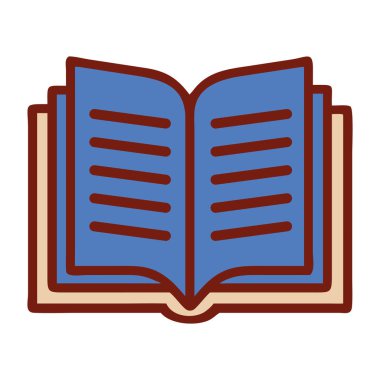 Görünür sayfalar ve metin izole edilmiş vektör illüstrasyonuyla kitabı aç