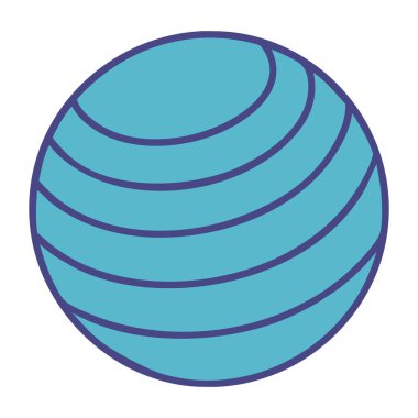 İstikrar ve denge eğitimi için egzersiz topu izole vektör illüstrasyonu