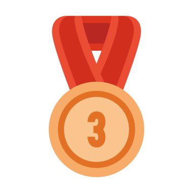 Üçüncü sırada madalya ikonu illüstrasyonu