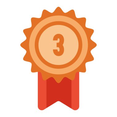 Üçüncülük kurdele ikonu illüstrasyonu