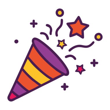 Parti Popper karnaval ikonu çizimi