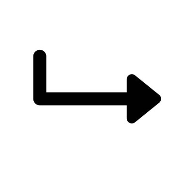 Ok sol bükülmüş simge illüstrasyonu