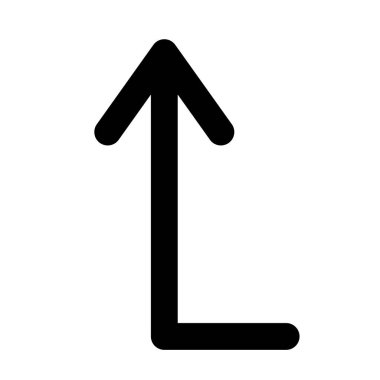 Ok bükülmüş dikey simge illüstrasyonu