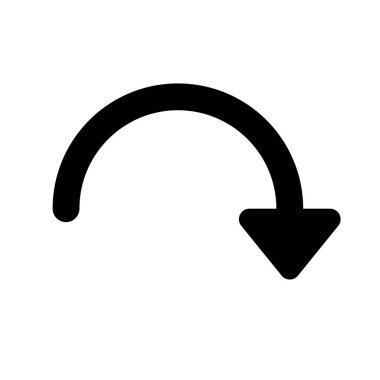 Ok eğilmiş dairesel simge çizimi