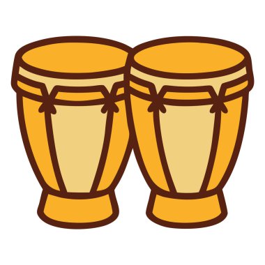 Bongo davulları müzik enstrümanı çizimi