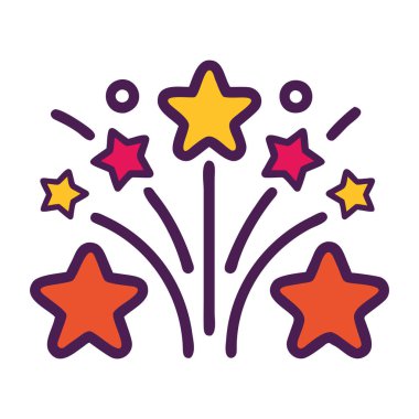 Havai fişek gösterisi karnaval simgesi çizimi