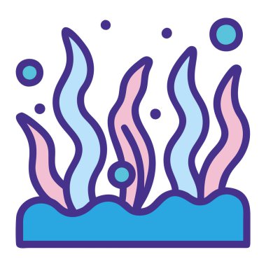 Deniz yosunu yaşam simgesi illüstrasyonu