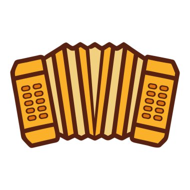 Akordiyon müzik enstrümanı illüstrasyon vektörü