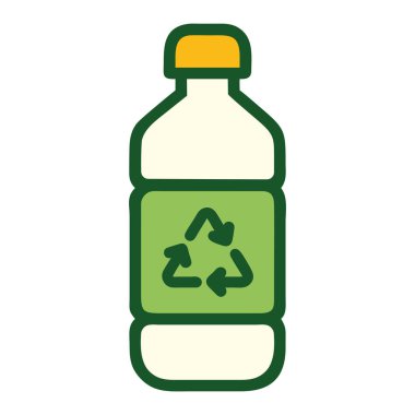 Geri dönüştürülmüş plastik şişe sembolü atık yönetimi ve sürdürülebilirlik izole edilmiş vektör illüstrasyonunu destekliyor