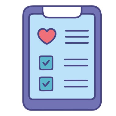 Sağlık uygunluk ve iyi yönetim için kontrol listesi izole edilmiş vektör illüstrasyonu