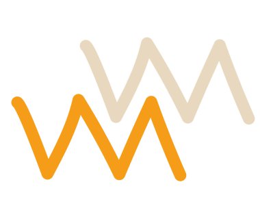 Soyut çizgiler açısal zikzak çizerek geometrik bir tasarım oluşturur