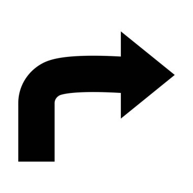 Ok eğilmiş dik açı kalın minimalist yön