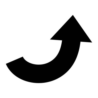 Ok yukarı doğru eğilmiş kalın navigasyon