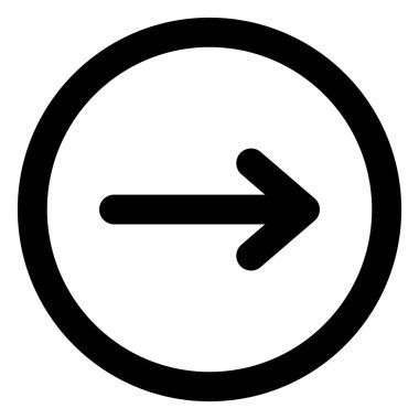 Çemberin içinde ok sağ koyu siyah navigasyon