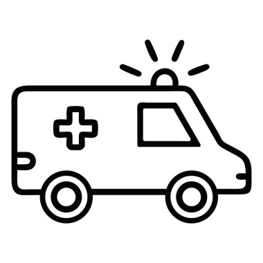 Sağlık için tıbbi uyarı ambulansı acil durum simgesi