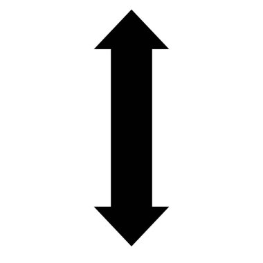 Çift uçlu ok dikey simgesi tasarımı