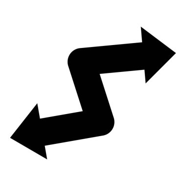 Çift uçlu ok zigzag simge hareketi