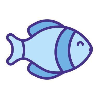 Melek balığı deniz yaşamı ikonu çizimi