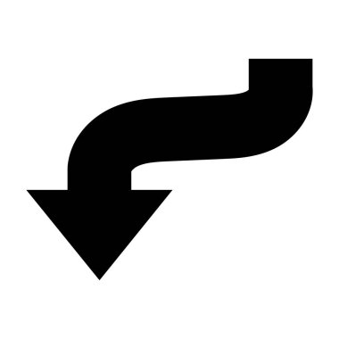 Ok kalın kalın yön navigasyon yolu eğri