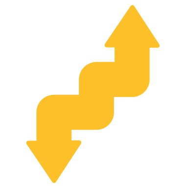 İlerici hareket için çift uçlu ok merdiven simgesi