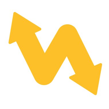 Hareket için çift uçlu ok zigzag simgesi