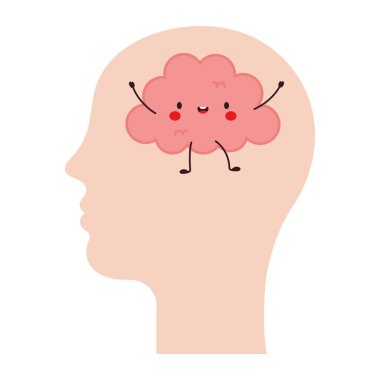 Neşeli Zihin Neşeli Beyin Pozitif Simgesi