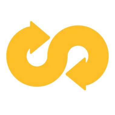 Seyrüsefer için çift uçlu ok eğimli S yolu simgesi