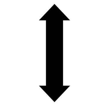 Çift uçlu ok dikey simgesi tasarımı