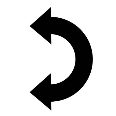 Navigasyon için çift uçlu ok dairesel simgesi