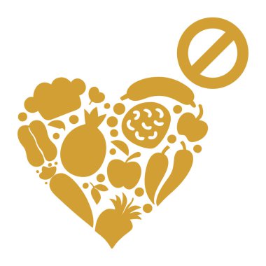 Kalp şeklinde yiyeceği olan sıfır açlık sembolü