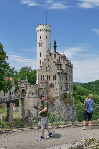 Slottet Lichtenstein Baden Wrttemberg Tyskland — Stockfoto