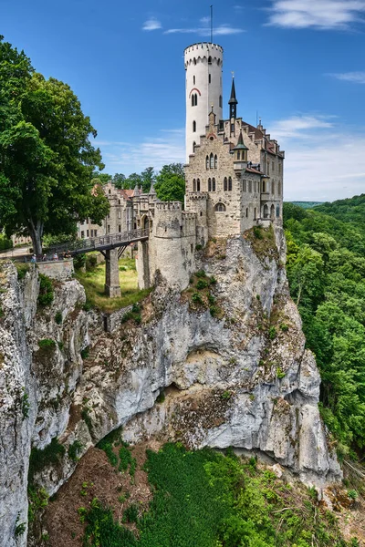 Замок Лихтенштейн Баден Врттемберге Германия — стоковое фото