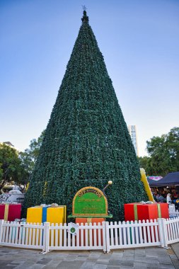Alley in `Christmas in the park ` downtown display in Plaza de Cesar Chavez, Silicon Valley, south San Francisco bay area